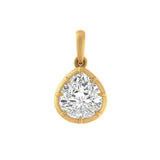 Vintage pear moissanite pendant in yellow gold