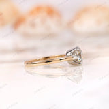 OEC Moissanite Ring, Solitaire Moissanite Engagement Ring, 1.5 Ct Round Moissanite Ring, Two Tone Gold Ring, Georgian Ring, Claw Prong Ring