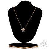 14K Solid Gold Flush Set Lab Grown Diamond Studded Star Chain Pendant, Cluster Diamond Star Necklace, Gypsy Set Delicate Etoile Necklace