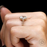 2.5 Ct Old Mine Cut Elongated Cushion Lab Grown Diamond/Moissanite Engagement Ring, Satin Matte Finish 10k/14k/18k Solid Gold Vintage Ring