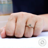 OEC Light Champagne Moissanite Engagement Ring 10k Yellow Gold Brushed Matte Finish Georgian Style  Vintage Solitaire Promise Chunky Ring