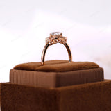 Floral-Inspired Lab Diamond Ring with 1 Ct Sparkle - A Truly Special Rose Gold Engagement Ring, Nature Inspired Rose Flower Promise Ring