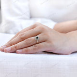 Vintage Black Round Cut Moissanite Floral Engagement Ring, Unique Black Diamond Halo Wedding Promise Ring, Old European Cut Moissanite Ring