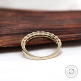 Diamond Wedding Band 10K 14K 18K Solid Gold Stacking Ring Half Eternity Ring Genuine Lab Grown Diamond Ring Anniversary Stack Ring for Women