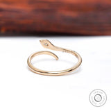 14K Solid Gold Diamond Snake Ring, Everyday Wear Serpent Ring, Anniversary Gift, Dainty Snake Rings for Women, Animal Jewelry, Gift For Her