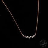 Bezel Circular Lab Diamond Necklace, Cluster Diamond Necklace, Floating Diamond Necklace, Bubble Diamond Necklace, Curved Diamond Pendant