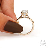 3 CT Oval Cut Diamond Ring, Oval Lab Diamond/Moissanite Engagement Ring, Hidden Halo Oval Moissanite Ring, 3 Carat Lab Diamond Ring