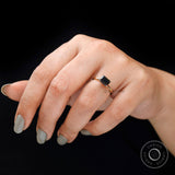 Radiant Cut Moissanite Ring, Black Moissanite Ring, East West Set Ring, Martini Basket Set Ring, Single Stone Ring, Unique Promise Ring