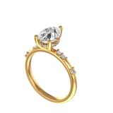 Pear Engagement Moissanite Ring, Anniversary Ring 10K 14K 18K Solid Gold Rings for Women Teardrop Diamond Ring 1.25 CT Pear Diamond Ring
