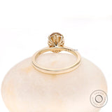 3.34 CT Dark Champagne Oval Moissanite Engagement Ring, Tulip Set Solitaire Ring, Delicate Anniversary Ring For Her, Double Claw Prong Ring