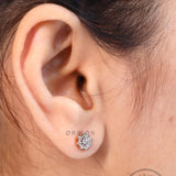 Cluster Diamond Earrings, Floral Diamond Earrings, Lab Grown Diamond Earrings, Flower Earrings, Rose Gold Earrings, Earrings For Young Girl