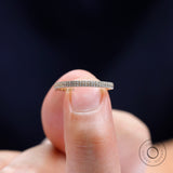 2 MM Pave Set Half Eternity Diamond Wedding Band, Unique Moissanite Wedding Band, Yellow Gold Thin Diamond Band, Double Row Eternity Ring