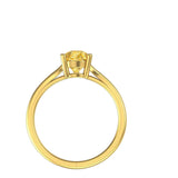 Champagne Pear Cut Moissanite Ring, 14K Yellow Gold Engagement Ring, Dainty Ring Gold, Minimalist Ring, Anniversary Ring for Her