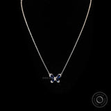 Butterfly Pendant, Blue Sapphire and Lab Grown Diamond Solid Gold Necklace For Women, Workwear Delicate Chain Pendant Necklace for Gifting