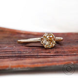 1.16 CT Cushion OMC Champagne Moissanite Vintage Engagement Ring, Old Mine Cut, Simple Solitaire Claw Prong Solid Gold Wedding Ring For Her