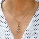 Celtic Knot Pendant Yellow Gold 5 MM Princess Cut Moissanite Pendant Statement Pendant for Women Unique Pendant For Chain Celtic Jewellery