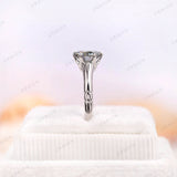 Grey Moissanite Engagement Ring, Grey Stone Ring, 6 Prong Ring, Georgian Ring, Cathedral Rings, 10k/14k/18K White Gold Ring, Grey Rings