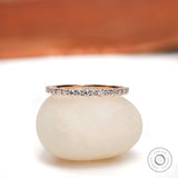 Round Cut Moissanite Wedding Band, Unique Half Eternity Band, 10K/14K/18K Solid Gold Ring, Dainty Stacking Ring, Minimalist Band Ring