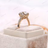 Vintage inspired Old European Cut Round Shape Moissanite Engagement Ring 18K Yellow Gold Wedding Ring Anniversary Promise Gift Ring For Her