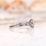 OEC Moissanite Antique Ring, Old Cut Three Stone Ring, Three Stone Vintage Gold Ring, Side Stone Tapered Baguettes, Georgian Engagement Ring