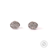 Cluster Diamond Earrings, Oval Stud Earrings, Oval Shaped Earrings Dainty, Pave Earrings Studs, Lab Grown Studs Earrings, White Gold Studs