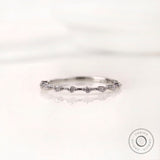 Minimalist Half Eternity Floating Bubble Single Prong Round Moissanite Stacking Wedding Band, Elegant Floating Band Ring for a Timeless Look