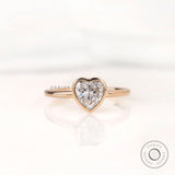 Chunky Heart Gold Ring - A Bold Statement of Affection, Elegant Heart Promise Ring - Symbol of True Love and Commitment, Gift For Her