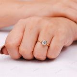 1 CT Brilliant Cut Cushion Lab Grown Diamond Engagement Ring, IGI Certified, Solitaire Ring Gold, Bezel Set Ring, 1 Carat Lab Diamond Ring