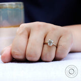 2.5 CT Old Mine Cut Elongated Cushion Off White Moissanite Ring, Brushed Matte Finish Ring, Vintage Engagement Ring, Vintage Promise Ring