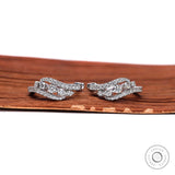 18k White Gold Round Lab Grown Diamond Hoop Earrings For Women, Statement Earrings, Diamond Huggie Hoop Earrings, Cluster Diamond Earrings