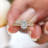 Oval Moissanite Engagement Ring in Yellow Gold Simple Rings For Women Promise Ring Oval 4 Prong Ring Dainty Oval Martini Setting Ring