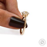 Vintage Elegance 2 Carat Round OEC Lab Grown Diamond/Moissanite Ring, Yellow Gold 8 Prong Solitaire Engagement Ring, Moissanite Vintage Ring