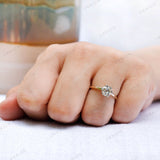 OEC Moissanite Ring, Solitaire Moissanite Engagement Ring, 1.5 Ct Round Moissanite Ring, Two Tone Gold Ring, Georgian Ring, Claw Prong Ring