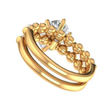 Oval Lab Diamond Ring Set Engagement Ring With Matching Shared Prong Setting Wedding Band 18k Yellow Gold Moissanite Bridal Ring Set