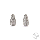 Diamond Multi-Row Tapered Hoop Earrings, Lab Grown Diamond Earrings, Pave Diamond Hoop Earrings, 10k/14k/18k Solid Gold Dome Earrings