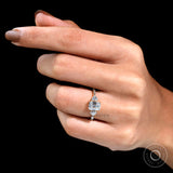 Three Stone Moissanite Engagement Ring Emerald Cut Moissanite Wedding Ring Solitaire Ring With Side Stones 14k Yellow Gold Multi Stone Ring