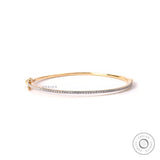 Dainty Lab Grown Diamond Bangle Bracelet For Women, Daily Wear Solid Gold Bracelet, Delicate Office Wear Diamond Hinged Bangle For Girls