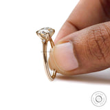 OEC Moissanite Engagement Ring, Antique Style Three Stone Ring, Vintage Solitaire Ring, Georgian Style Ring, Solid 14k Yellow Gold Ring