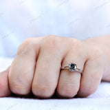 1.7 CT Old Mine Cut Elongated Cushion Grey Moissanite Vintage Engagement Ring for Her, Solitaire Ring, 18K White Gold Ring, Split Shank Ring