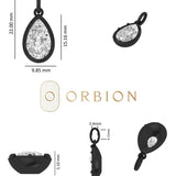 Old Mine Cut Pear Georgian Style Moissanite Pendant, Oxidised Sterling Silver Fine Matte Finish, Vintage Gold Pendant, Closed Bezel Pendant