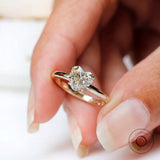 2 Ct Heart Moissanite Engagement Ring Solitaire Heart Shaped Tulip Setting Ring For Women Heart Cut Proposal Promise Ring 14k Yellow Gold