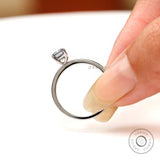 Unique Emerald Cut Grey Moissanite Engagement Ring 14K White Gold Dainty Martini Set Grey Stone Promise Wedding Anniversary Ring For Women