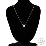 Floral Round Cut Lab Grown Diamond Necklace, 10k/14k/18k Solid Gold Pendant Chain Necklace, Dainty Diamond Necklace For Women, Gift For Her