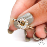 Elongated Cushion Champagne Moissanite Ring, Old Mine Cut Ring, Vintage Engagement Ring, 8 Prong Ring, Georgian Ring, Antique Gold Ring