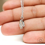 Elongated Cushion Moissanite Pendant, Off White Old Mine Cut Pendant, Claw Prong Set Georgian Style Pendant, Antique White Gold Pendant