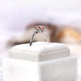 1 CT Fancy Intense Pink Cushion Lab Grown Diamond Engagement Ring, IGI Certified 14k Gold Three Stone Ring, Wedding Solitaire Ring