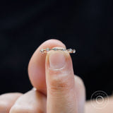 Modern Style Minimalist Bamboo Ring, 14K Solid Gold Stacking Moissanite Wedding Band Women, Dainty Thin Gold Nature Inspired ring