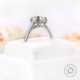 Asscher Cut Solitaire Engagement Ring, Asscher Cut Moissanite Ring, 14K White Gold Solitaire Ring, Double Claw Prong, Cathedral Rings