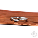 2 MM Curved Wedding Band With 5 Lab Diamonds in 18K White Gold, Matching Contour Band For Her, Curved Diamond Band, Wave Ring Diamond