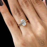 OMC Bar Culet Elongated Cushion Lab Diamond Engagement Ring in 14k Yellow Gold Compass Setting 2 Carat Antique Cut Lab Grown Diamond Ring